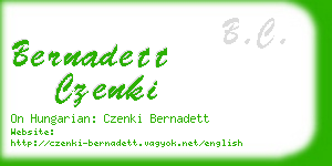 bernadett czenki business card